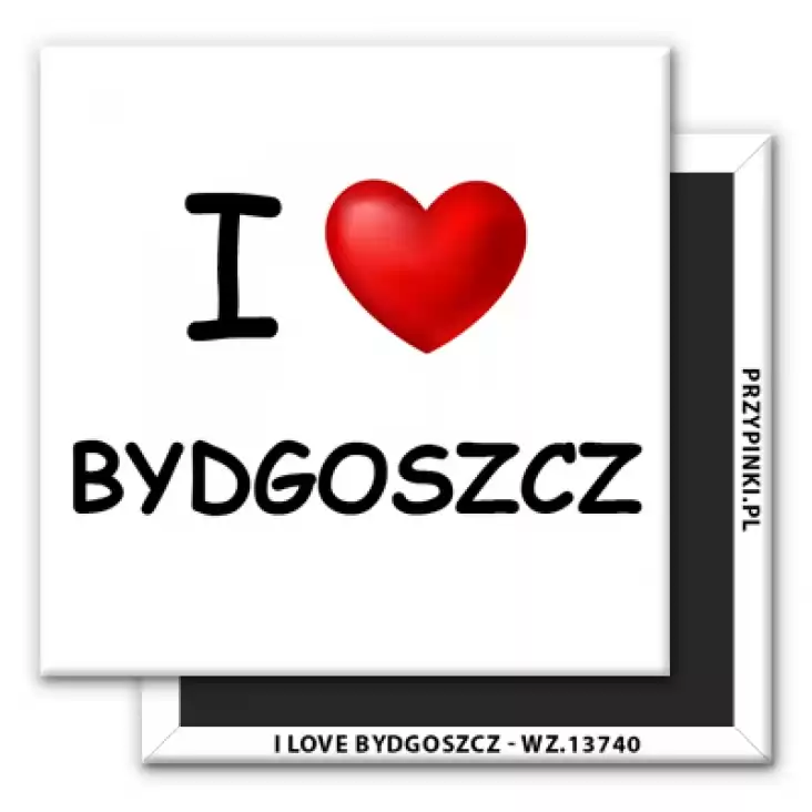 magnes 50x50mm I love Bydgoszcz
