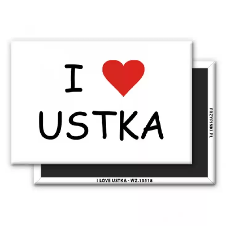 magnes 78x53mm I love Ustka 