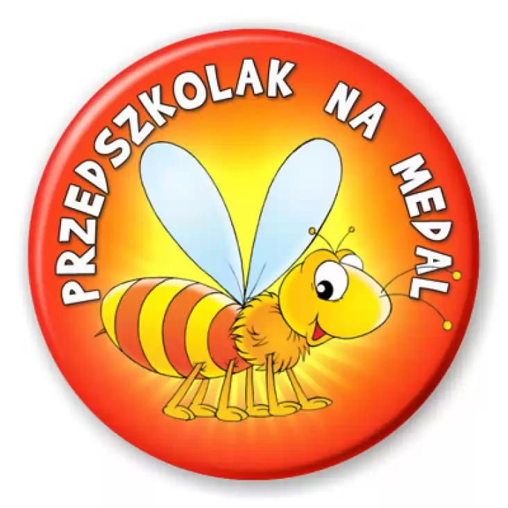 przypinka Przedszkolak na medal grupa pszczółki