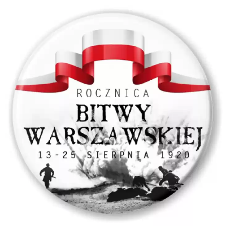 przypinka Rocznica Bitwy Warszawskiej wstęga biało-czerwona