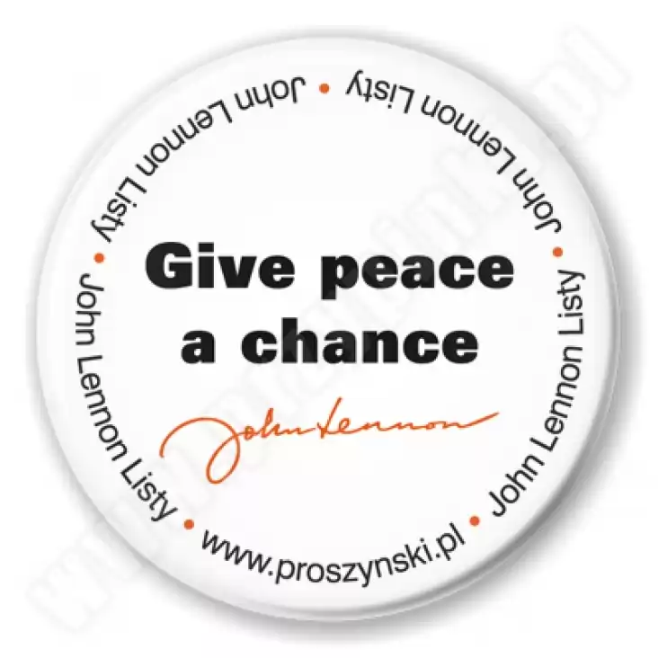 przypinka Give peace a chance