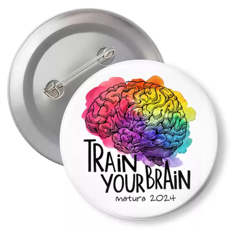przypinka z agrafką Matura Train Your Brain