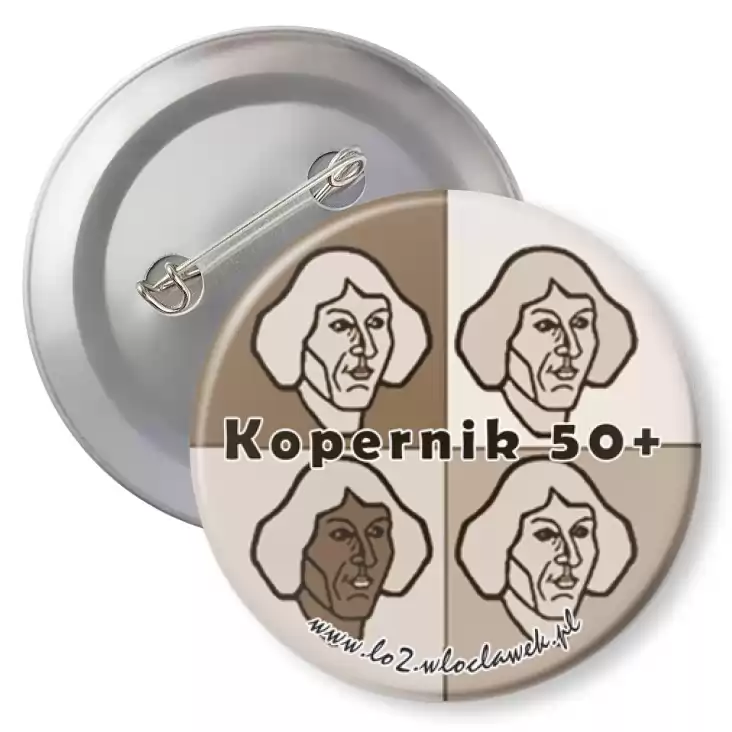 przypinka z agrafką Kopernik 50+