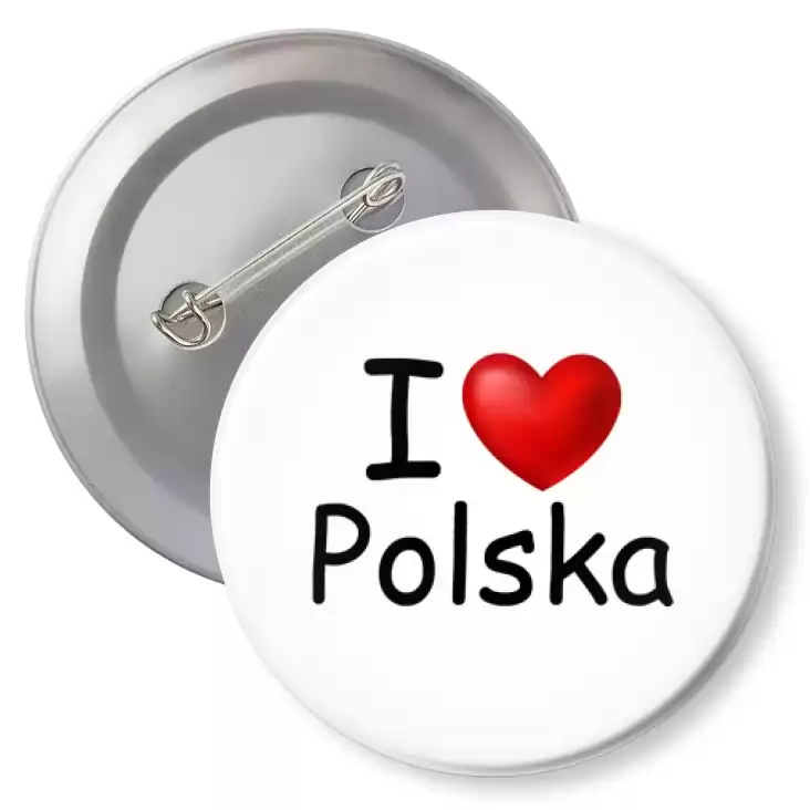 przypinka z agrafką I love Polska