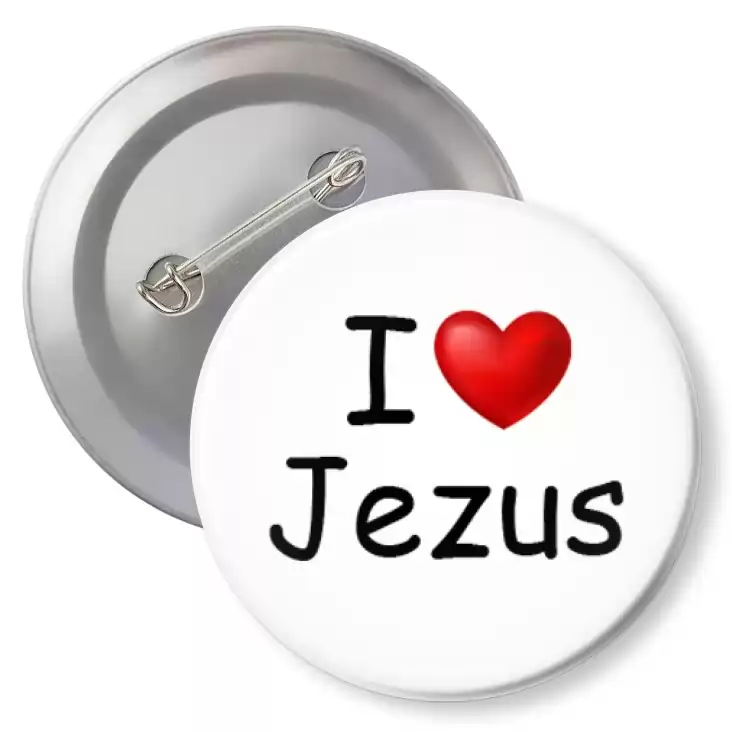 przypinka z agrafką I love Jezus
