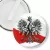 Przypinka klips Orzeł Polski na tle flagi państwowej