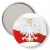 Przypinka lusterko Orzeł w koronie na tle powiewającej flagi Polski