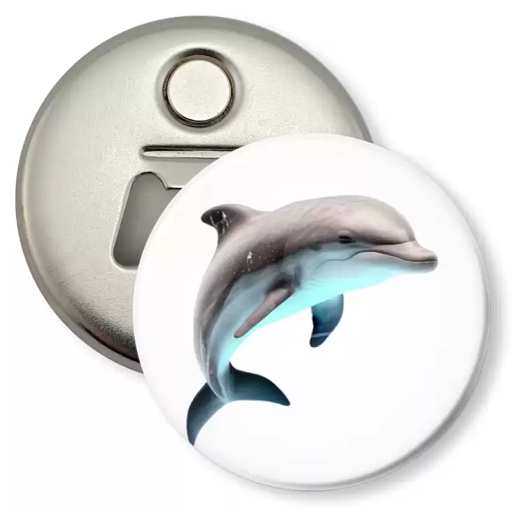 przypinka otwieracz-magnes Delfin