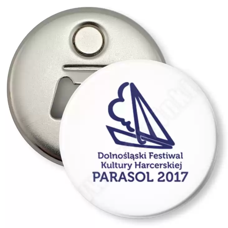 przypinka otwieracz-magnes Parasol 2017