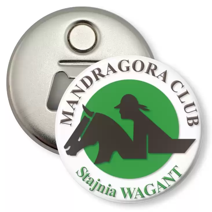przypinka otwieracz-magnes Madragora Club