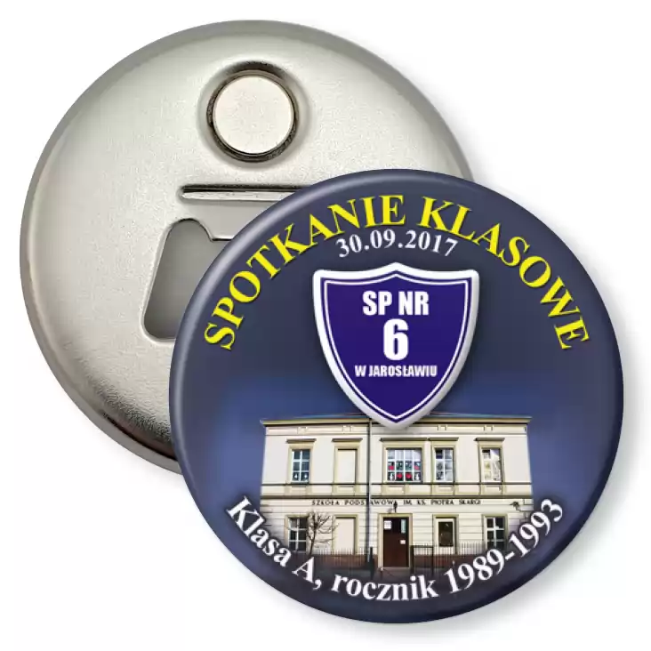 przypinka otwieracz-magnes Spotkanie klasowe - SP nr 6 w Jaroslawiu