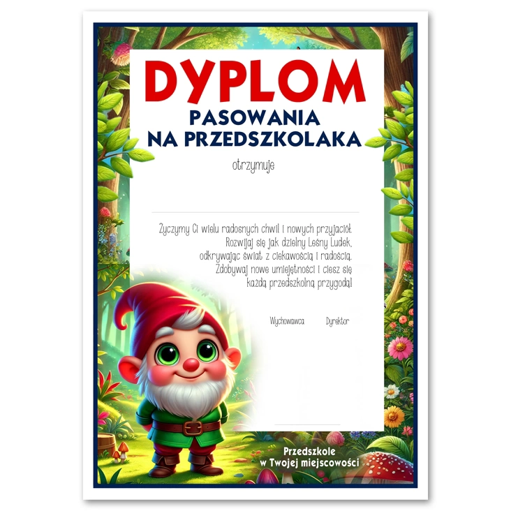 dyplom Dyplom pasowania na przedszkolaka grupa Leśne Ludki