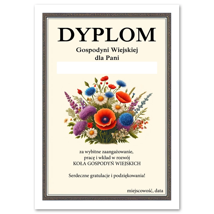 Dyplom - Dyplom Gospodyni wiejskiej KGW