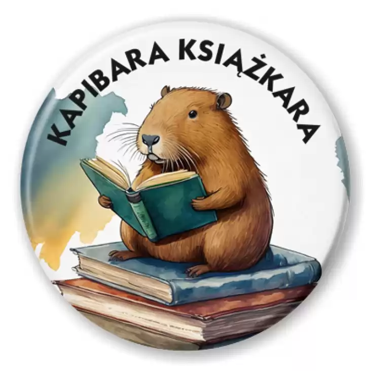 przypinka Kapibara książkara