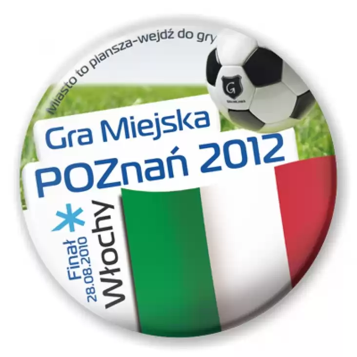 przypinka Gra Miejska - Poznań 2012 - Włochy