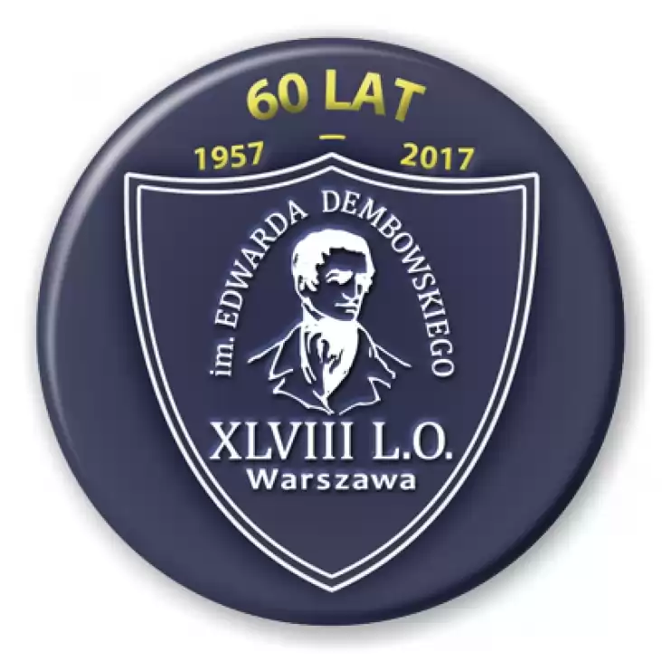 przypinka XLVIII Liceum Ogólnokształcącego w Warszawie