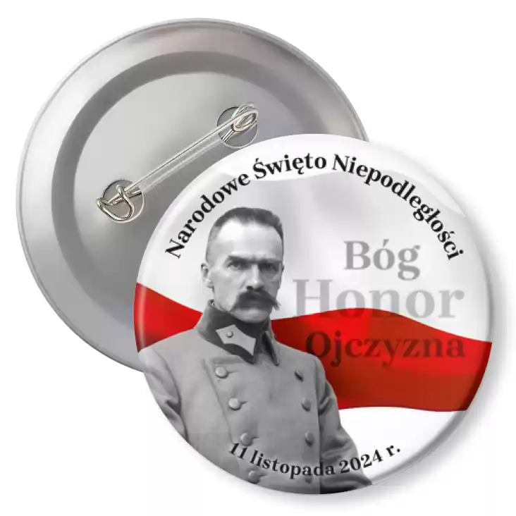 przypinka agrafka Narodowe Święto Niepodległości z Piłsudskim