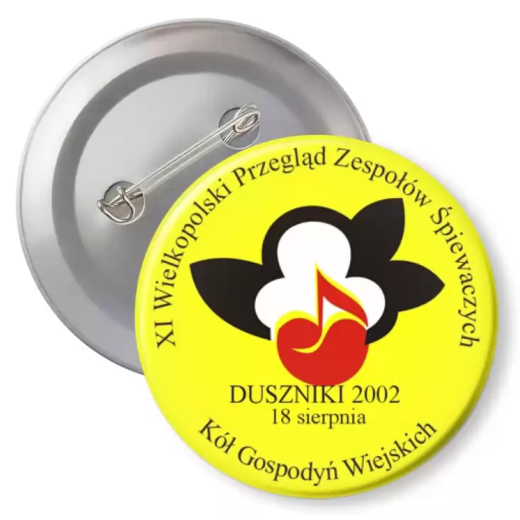przypinka z agrafką XI Wielkopolski Przegląd Zespołych Śpiewaczych -Duszniki 2002