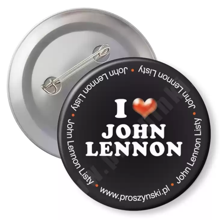 przypinka z agrafką I love John Lennon