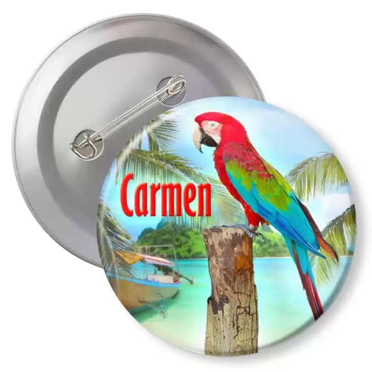 przypinka z agrafką Papugarnia Carmen