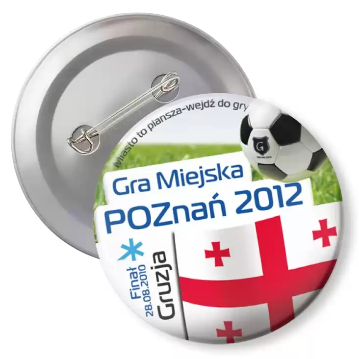 przypinka z agrafką Gra Miejska - Poznań 2012 - Gruzja