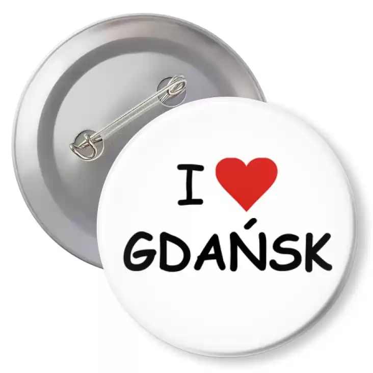 przypinka agrafka I love Gdańsk