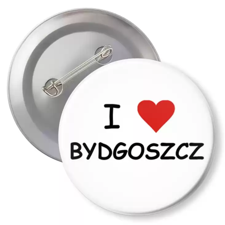 przypinka agrafka I love Bydgoszcz