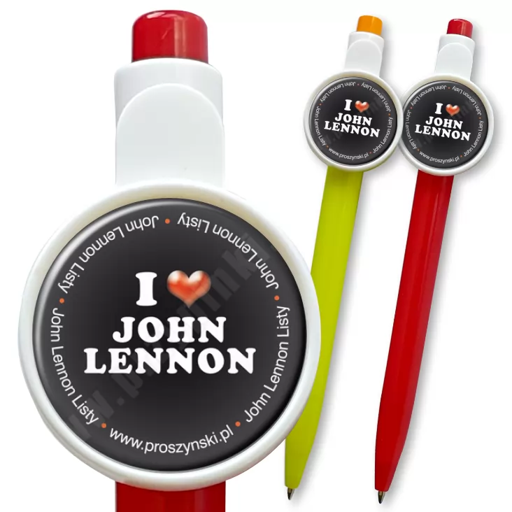 przypinka długopis I love John Lennon