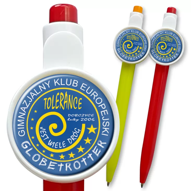 przypinka długopis Globetrotter - Gimnazjalny Klub Europejski w Dobrzycach 2006