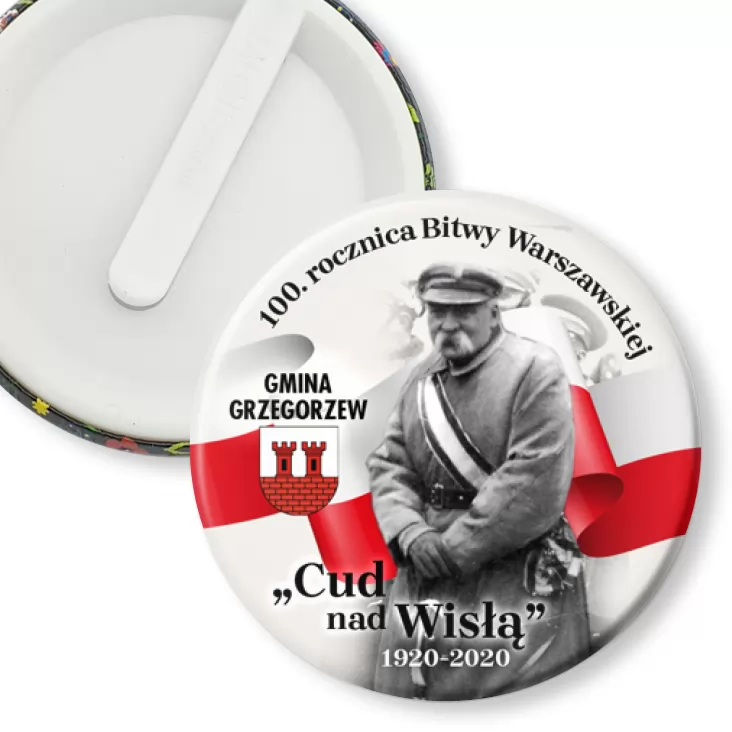 przypinka klips 100. rocznica Bitwy Warszawskiej w Gminie Grzegorzew