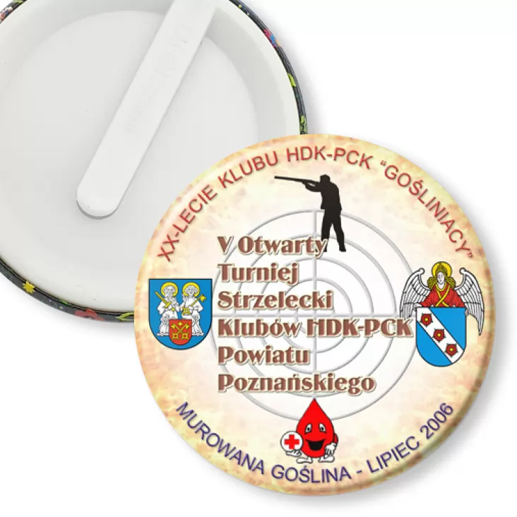 przypinka klips V Otwarty Turniej Strzelecki Klubów HDK-PCK Powiatu Poznańskiego