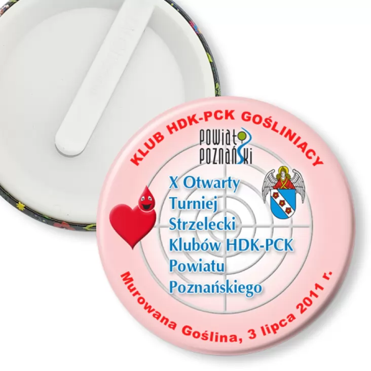 przypinka klips X Turniej Strzelecki HDK-PCK Powiatu Poznańskiego