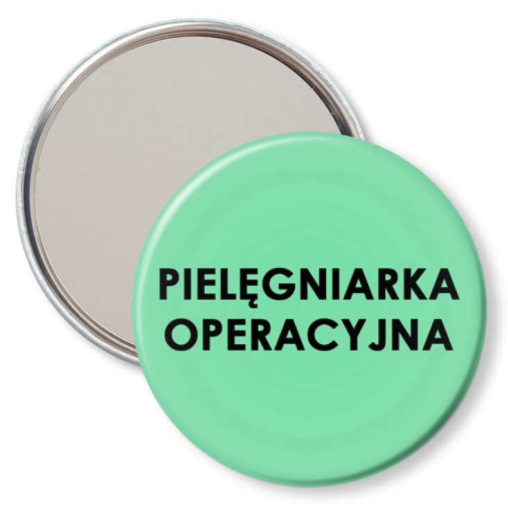 przypinka lusterko Pielęgniarka operacyjna czarne litery