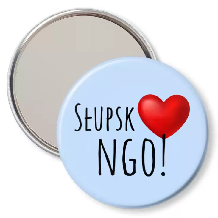 przypinka lusterko Słupsk love NGO