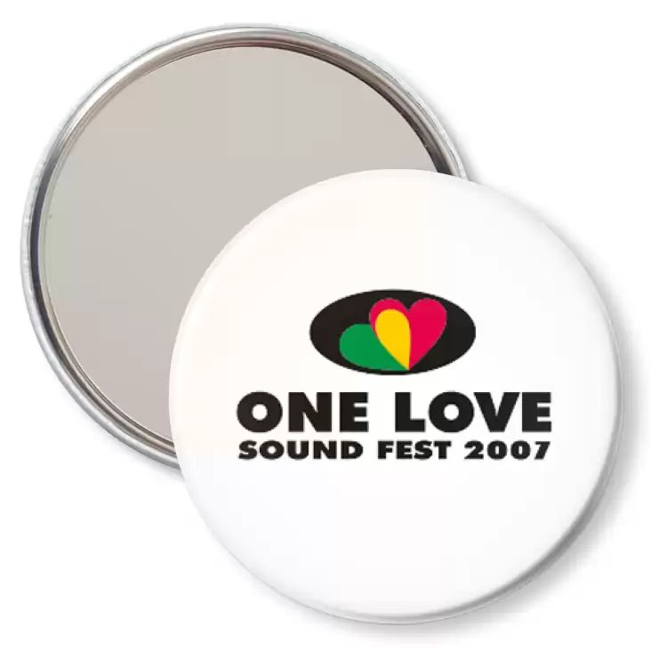 przypinka lusterko One Love Sound Fest 2007 - białe