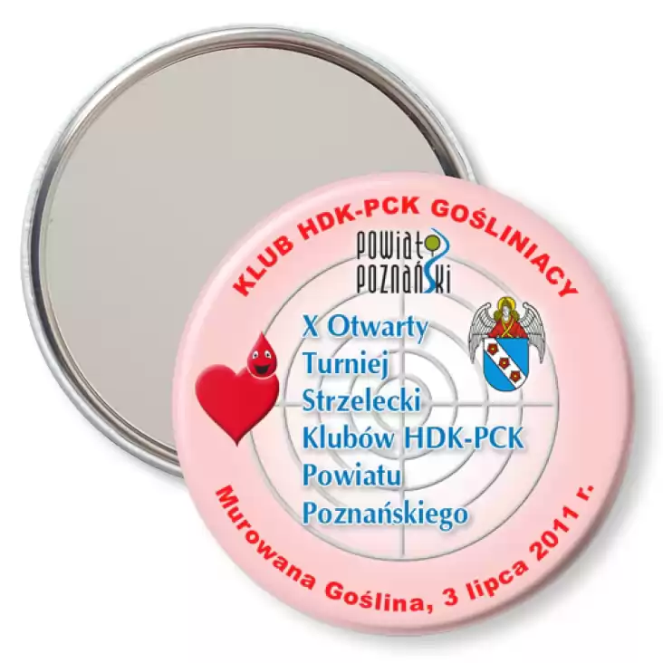 przypinka lusterko X Turniej Strzelecki HDK-PCK Powiatu Poznańskiego