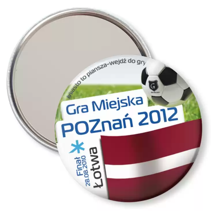 przypinka lusterko Gra Miejska - Poznań 2012 - Łotwa
