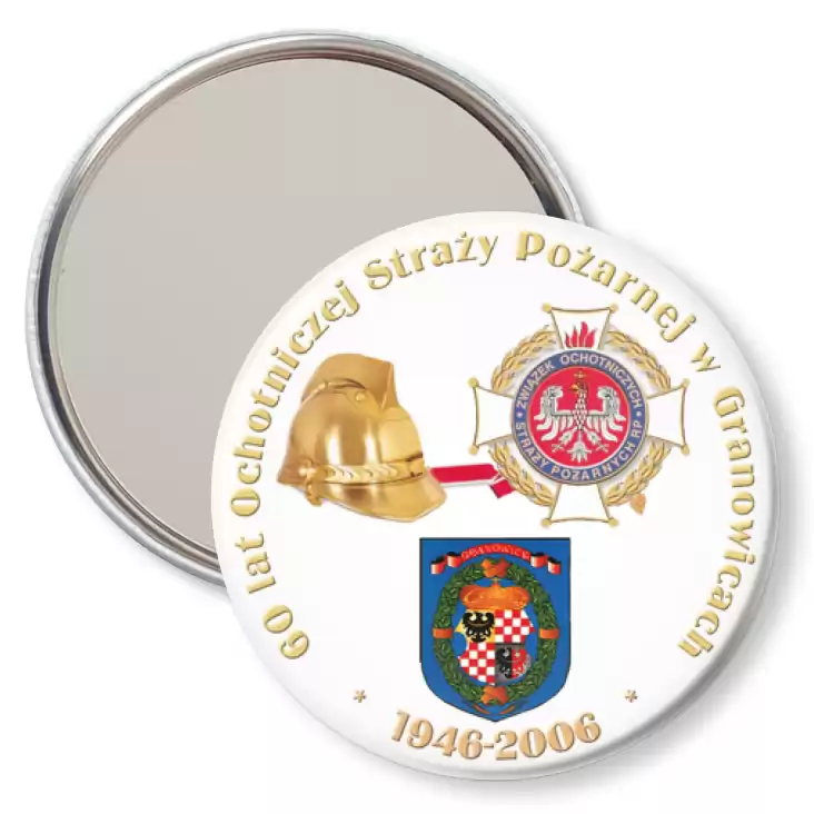 przypinka lusterko 60 lat OSP w Gronowicach