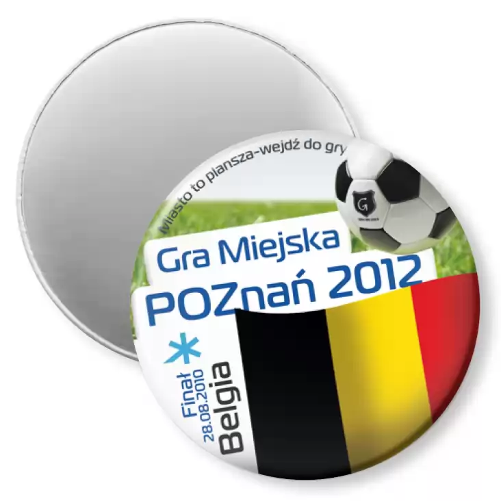 przypinka magnes Gra Miejska - Poznań 2012 - Belgia