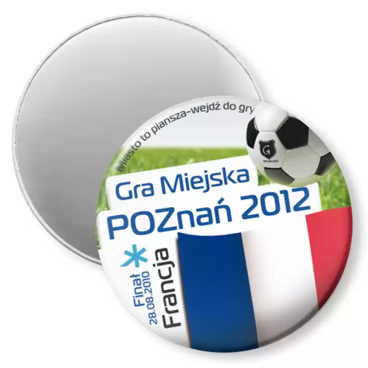 przypinka magnes Gra Miejska - Poznań 2012 - Francja