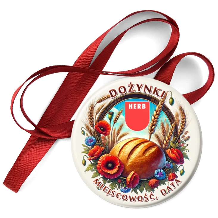 przypinka medal Dożynki chleb i herb