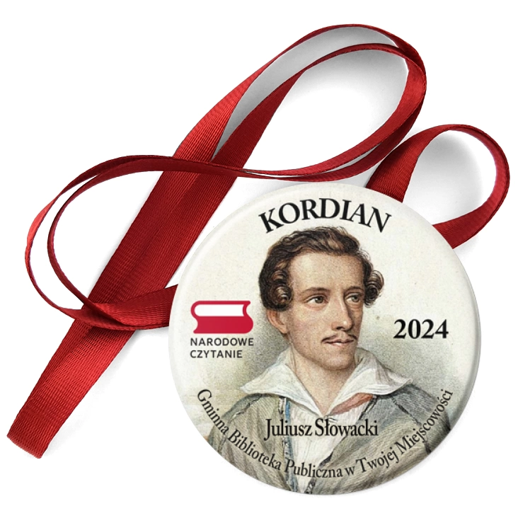 przypinka medal Kordian portret Słowackiego