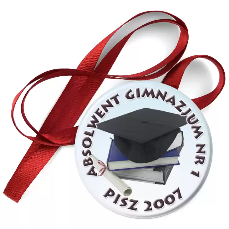 przypinka medal Absolwent Gimnazjum nr 1 w Piszu - 2007