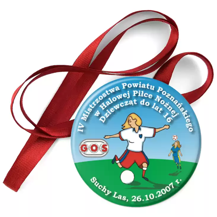 przypinka medal IV Mistrzostwa Powiatu Poznańskiego w Piłce Nożnej Dziewcząt