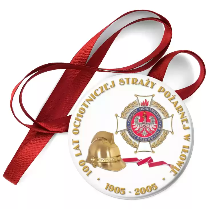 przypinka medal 100 lat Ochotniczej Straży Pożarnej w Iłowie