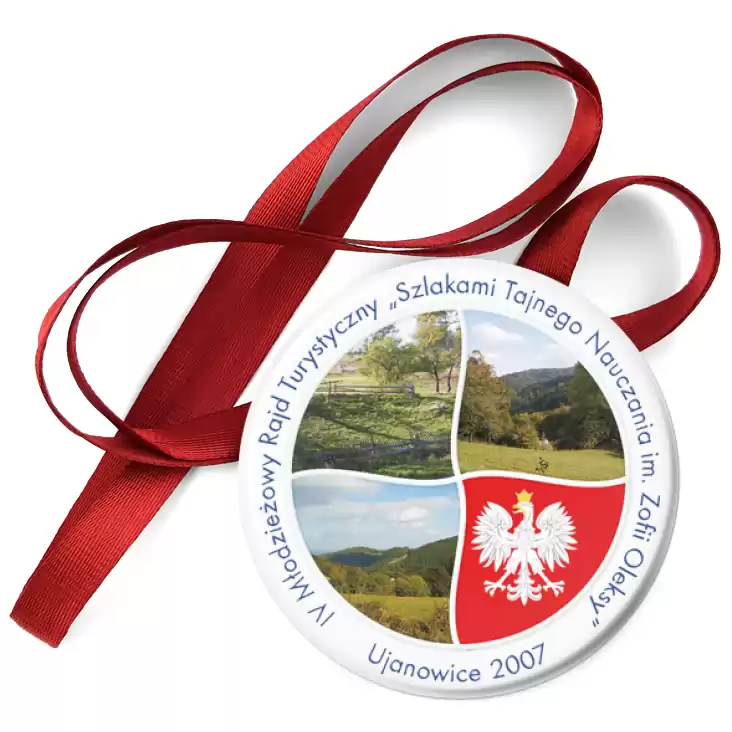 przypinka medal IV Młodzieżowy Rajd Turystyczny - Ujanowice 2007