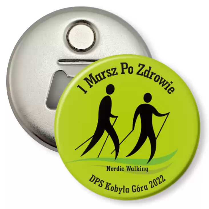 przypinka otwieracz-magnes 1 Marsz po zdrowie DPS Kobyla Góra 2022