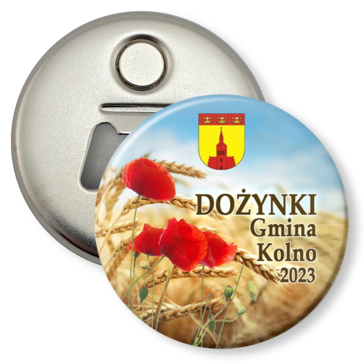 przypinka otwieracz-magnes Dożynki Gmina Kolno