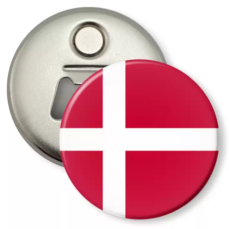przypinka otwieracz-magnes Flaga Dania