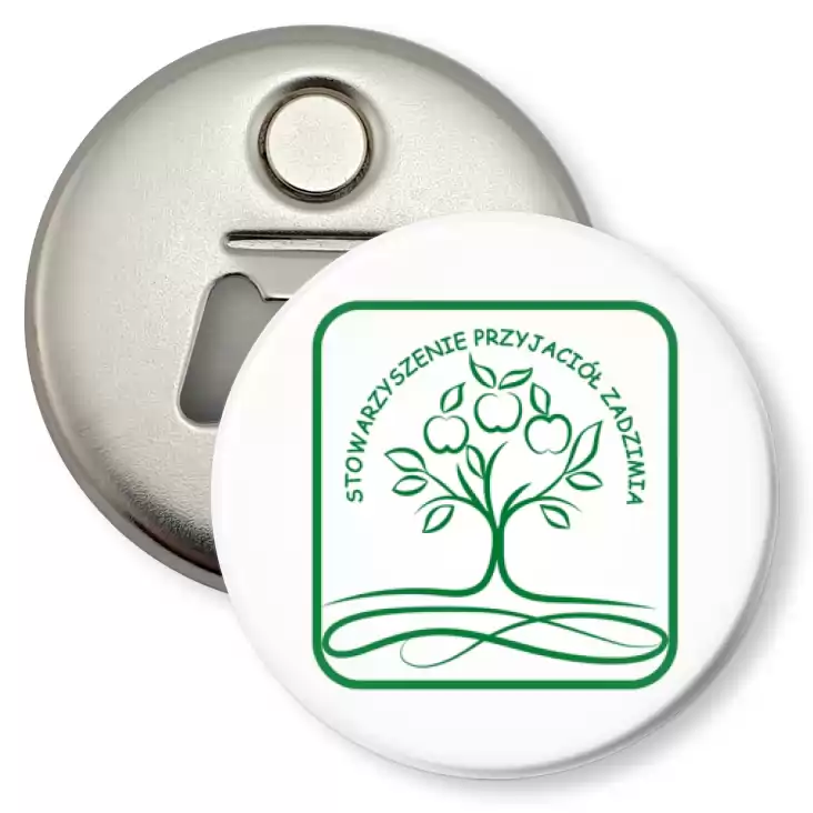 przypinka otwieracz-magnes Logo Stowarzyszenie Przyjaciół Zadzimia